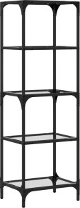 vidaXL Regał z przezroczystymi, szklanymi półkami, 40x30x123 cm, stal 6