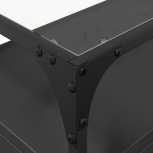 vidaXL Szafka pod TV ze szklanym blatem, czarna, 98x35x51 cm 8