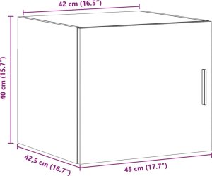 vidaXL Szafka wisząca, brązowy dąb, 45x42,5x40 cm 12