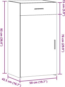 vidaXL Szafka, szarość betonu, 50x42,5x93 cm 11