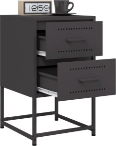 vidaXL Szafka nocna, czarna, 36x39x60,5 cm, stal 4