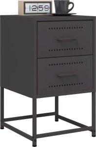 vidaXL Szafka nocna, czarna, 36x39x60,5 cm, stal 5