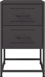 vidaXL Szafka nocna, czarna, 36x39x60,5 cm, stal 6