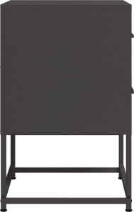 vidaXL Szafka nocna, czarna, 36x39x60,5 cm, stal 7