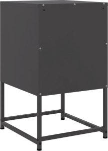 vidaXL Szafka nocna, czarna, 36x39x60,5 cm, stal 8