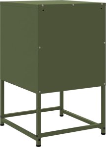 vidaXL Szafka nocna, oliwkowa zieleń, 36x39x60,5 cm, stal 8