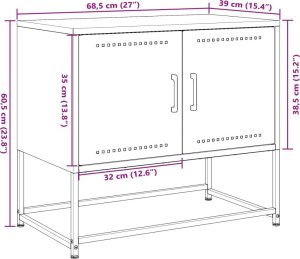 vidaXL Szafka pod telewizor, antracytowa, 68,5x39x60,5 cm, stalowa 12