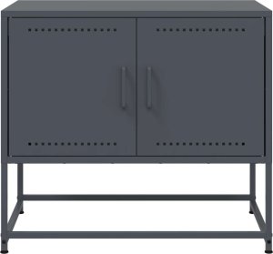 vidaXL Szafka pod telewizor, antracytowa, 68,5x39x60,5 cm, stalowa 6