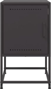 vidaXL Szafki nocne, 2 szt., czarne, 36x39x60,5 cm, stal 5