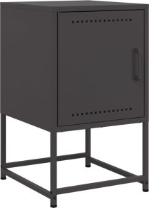 vidaXL Szafki nocne, 2 szt., czarne, 36x39x60,5 cm, stal 6