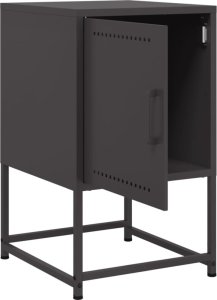 vidaXL Szafki nocne, 2 szt., czarne, 36x39x60,5 cm, stal 10