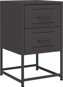 vidaXL Szafki nocne, czarne, 36x39x60,5 cm, stal 6