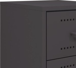 vidaXL Szafki nocne, czarne, 36x39x60,5 cm, stal 10