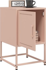 vidaXL Szafki nocne, 2 szt., różowe, 36x39x60,5 cm, stal 4