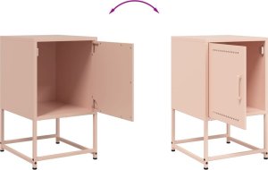 vidaXL Szafki nocne, 2 szt., różowe, 36x39x60,5 cm, stal 9