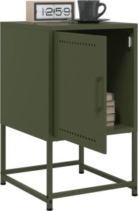 vidaXL Szafki nocne, 2 szt., oliwkowa zieleń, 36x39x60,5 cm, stal 4
