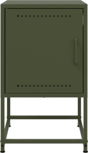vidaXL Szafki nocne, 2 szt., oliwkowa zieleń, 36x39x60,5 cm, stal 5