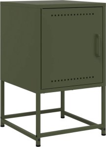 vidaXL Szafki nocne, 2 szt., oliwkowa zieleń, 36x39x60,5 cm, stal 6