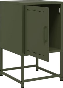 vidaXL Szafki nocne, 2 szt., oliwkowa zieleń, 36x39x60,5 cm, stal 9