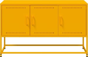 vidaXL Szafka pod telewizor, musztardowa, 100,5x39x60,5 cm, stalowa 6