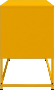vidaXL Szafka pod telewizor, musztardowa, 100,5x39x60,5 cm, stalowa 7