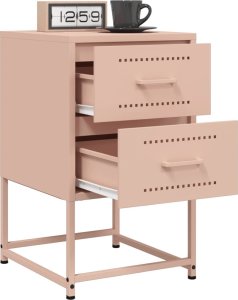 vidaXL Szafki nocne, 2 szt., różowe, 36x39x60,5 cm, stal 4