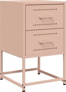 vidaXL Szafki nocne, 2 szt., różowe, 36x39x60,5 cm, stal 5