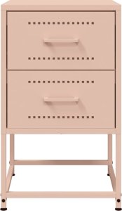 vidaXL Szafki nocne, 2 szt., różowe, 36x39x60,5 cm, stal 6