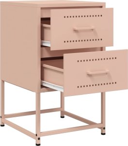 vidaXL Szafki nocne, 2 szt., różowe, 36x39x60,5 cm, stal 9