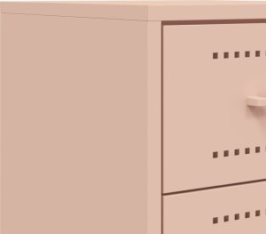 vidaXL Szafki nocne, 2 szt., różowe, 36x39x60,5 cm, stal 10