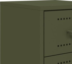 vidaXL Szafki nocne, 2 szt., oliwkowa zieleń, 36x39x60,5 cm, stal 10