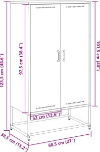 vidaXL Szafka, różowa, 68,5x38,5x123,5 cm, stal 12