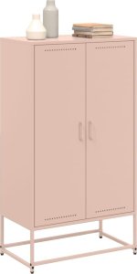 vidaXL Szafka, różowa, 68,5x38,5x123,5 cm, stal 4