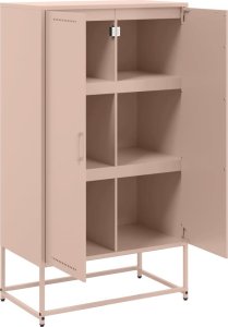 vidaXL Szafka, różowa, 68,5x38,5x123,5 cm, stal 9