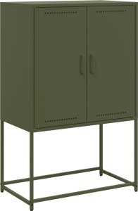 vidaXL Szafka pod telewizor, oliwkowa, 68x39x60,5 cm, stalowa 2