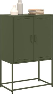 vidaXL Szafka pod telewizor, oliwkowa, 68x39x60,5 cm, stalowa 4