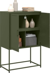 vidaXL Szafka pod telewizor, oliwkowa, 68x39x60,5 cm, stalowa 5