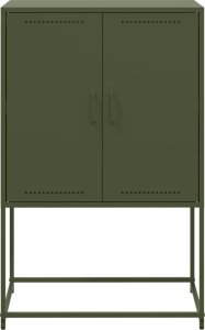 vidaXL Szafka pod telewizor, oliwkowa, 68x39x60,5 cm, stalowa 6