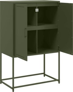 vidaXL Szafka pod telewizor, oliwkowa, 68x39x60,5 cm, stalowa 9