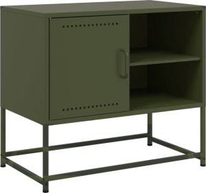 vidaXL Szafka pod telewizor, musztardowa, 100,5x39x60,5 cm, stalowa 2