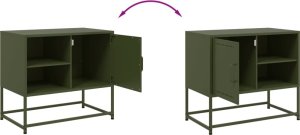 vidaXL Szafka pod telewizor, musztardowa, 100,5x39x60,5 cm, stalowa 9