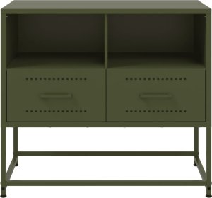 vidaXL Szafka pod telewizor, oliwkowa, 68x39x60,5 cm, stalowa 6