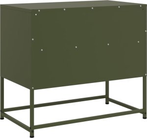 vidaXL Szafka pod telewizor, oliwkowa, 68x39x60,5 cm, stalowa 8