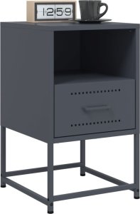 vidaXL Szafki nocne, 2 szt., antracytowe, 36x39x60,5 cm, stal 3