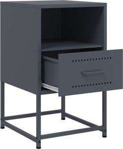 vidaXL Szafki nocne, 2 szt., antracytowe, 36x39x60,5 cm, stal 9