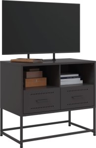 vidaXL Szafka pod telewizor, czarna, 68x39x60,5 cm, stalowa 5