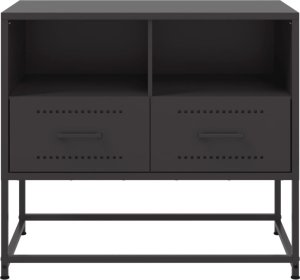 vidaXL Szafka pod telewizor, czarna, 68x39x60,5 cm, stalowa 6