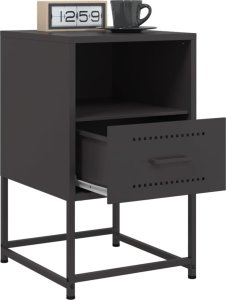 vidaXL Szafki nocne, czarne, 36x39x60,5 cm, stal 4