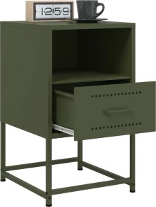 vidaXL Szafki nocne, 2 szt., oliwkowa zieleń, 36x39x60,5 cm, stal 4