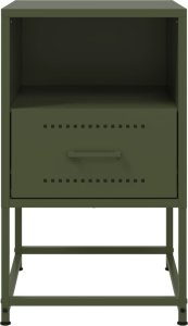 vidaXL Szafki nocne, 2 szt., oliwkowa zieleń, 36x39x60,5 cm, stal 5